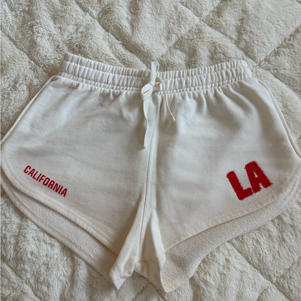 Zara broken white Athletic Shorts with Red Print size S New without Tag